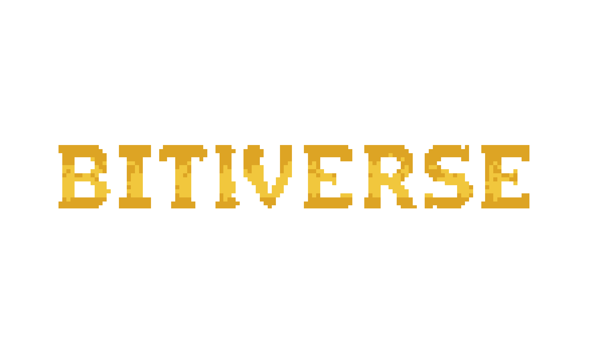 Isolated gold Bitiverse pixel logo on a transparent background